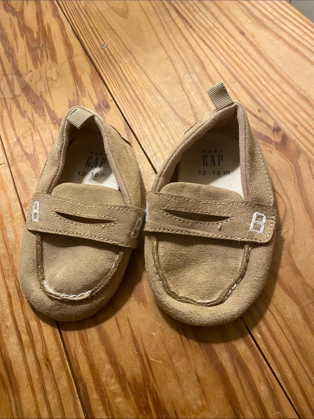 GAP Baby Tan Suede Moccasins - 12-18M